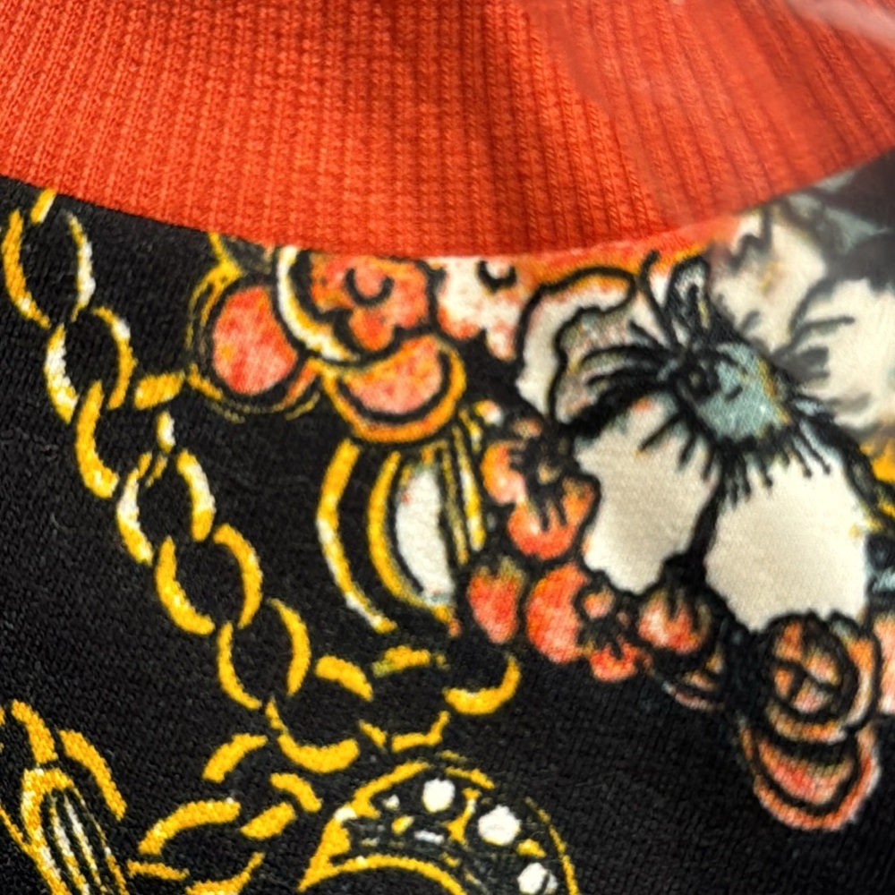 NEW! Laila Ali Women’s Floral Long Sleeve Floral Sweatshirt Pullover Black/Coral - Picture 11 of 13